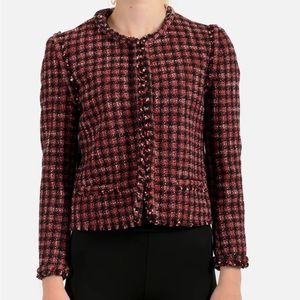 HUGO BOSS Johella Modern Tweed Cotton Blend Jacket- Size 10